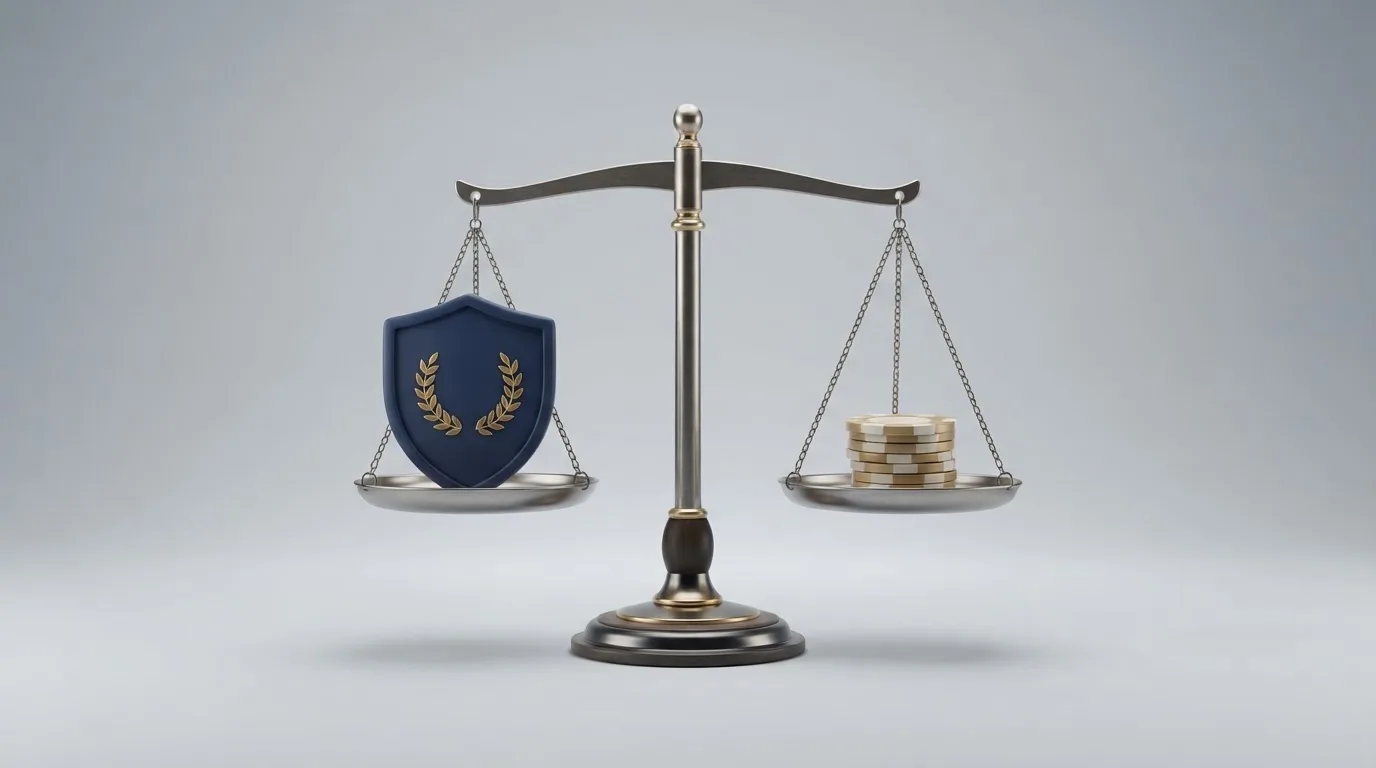Logo stylisé de l'Autorité nationale des jeux à côté d'un symbole de balance de la justice