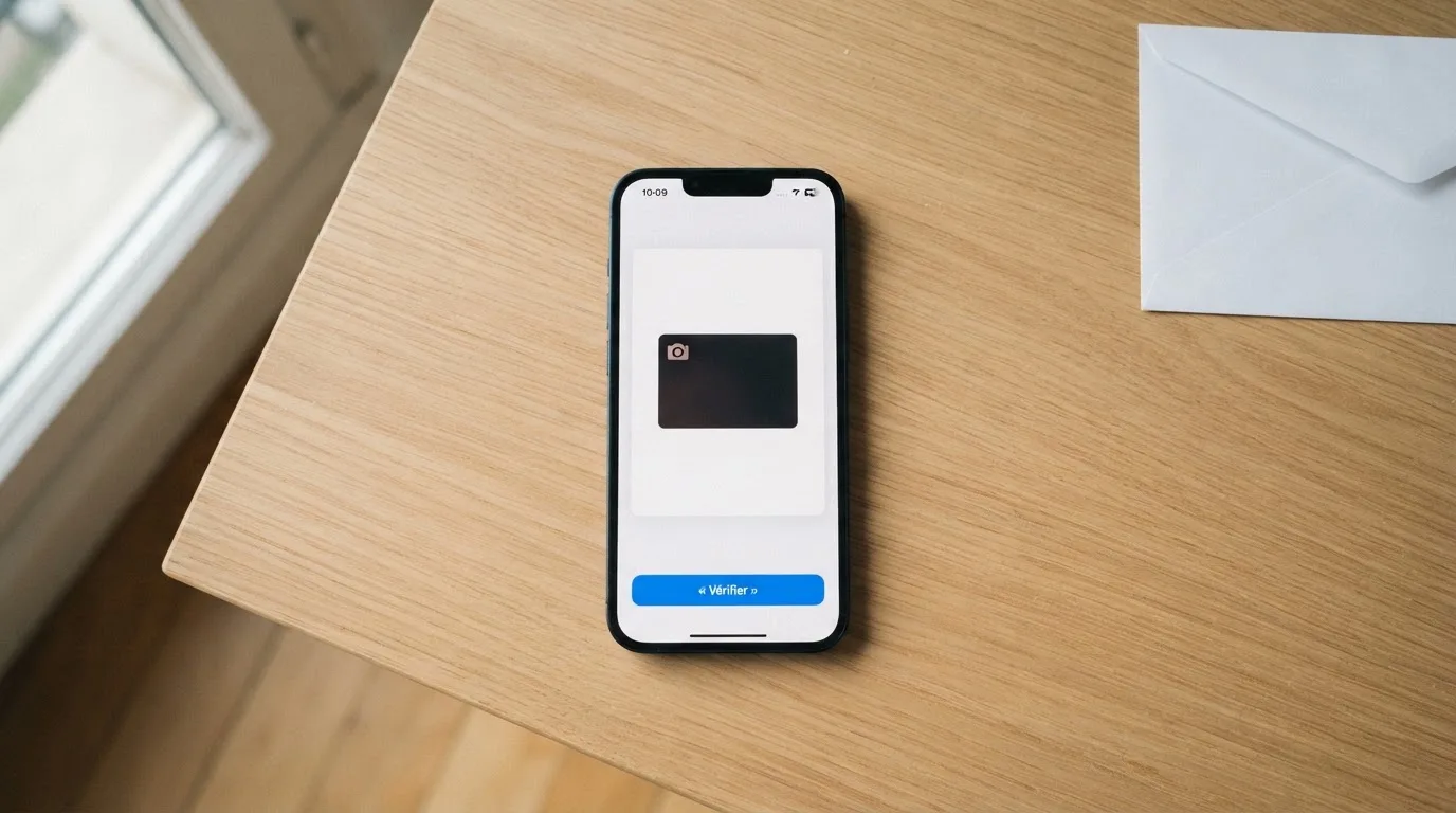a smartphone screen showing an identity-document upload step lors d'une online self-exclusion request